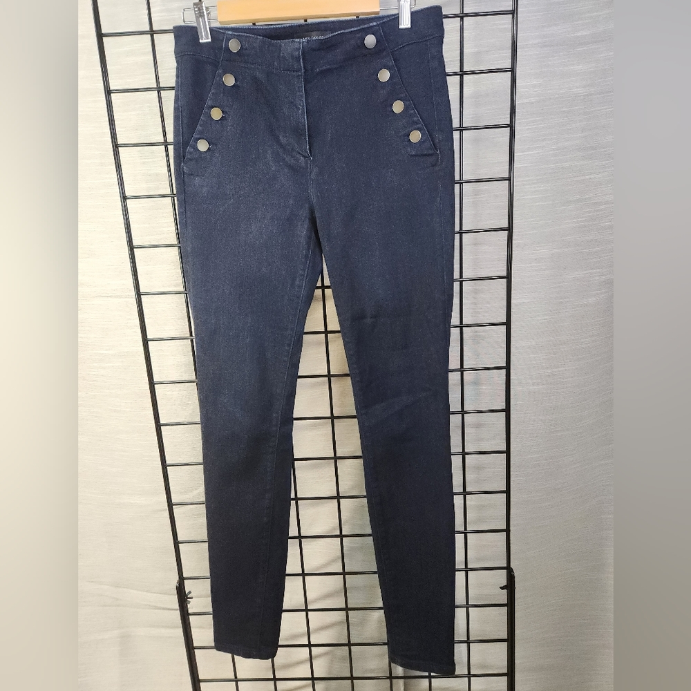 Ann Taylor woman jeans size 6 Tall dark wash denim Skinny modern stretch fit
